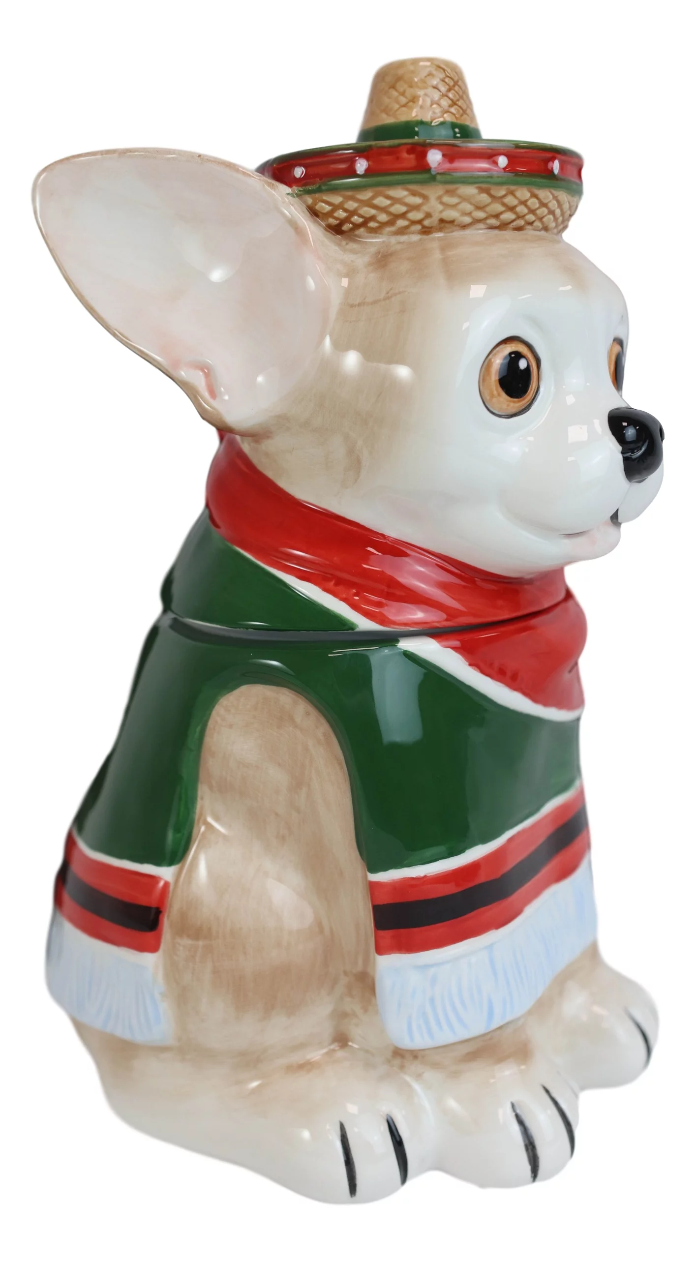 Ceramic Cinco De Mayo Chihuahua Dog With Sombrero Hat And Serape Cookie Jar 10
