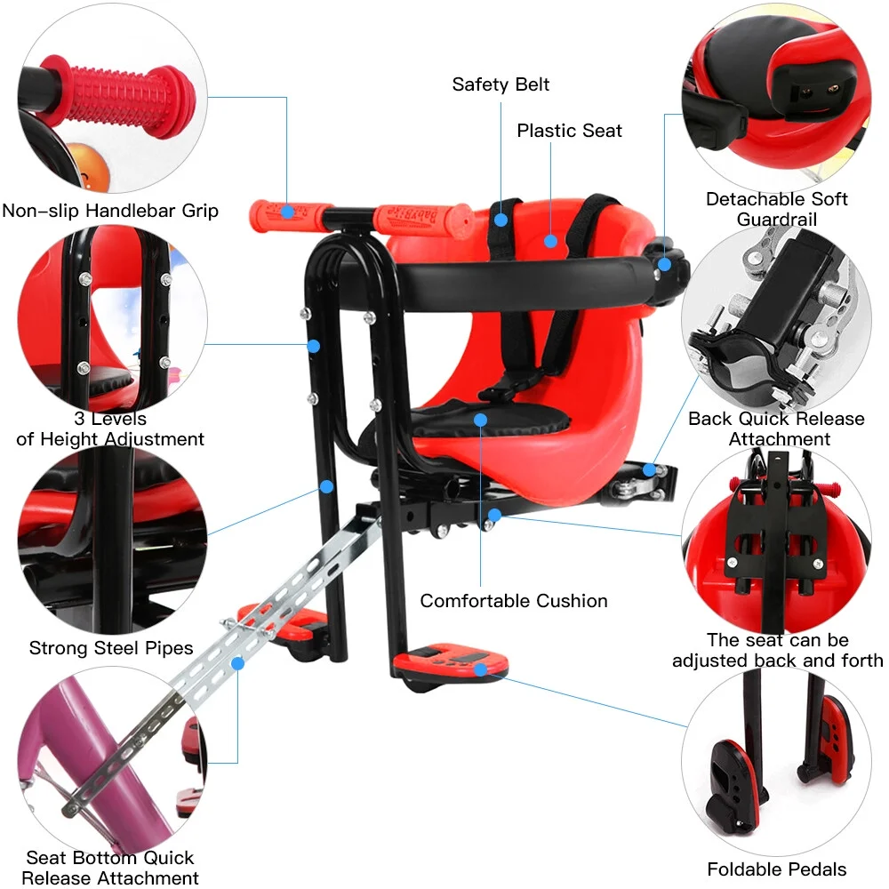 Lixadaseats,Mounted Child Seat Cushioned Seat 8months To Seat Children Seat Mounted Safety Seat Bike Seat Kids BikeTo 110lb 8months To 4years OldTo Bike Child Safety Seat Mount Baby