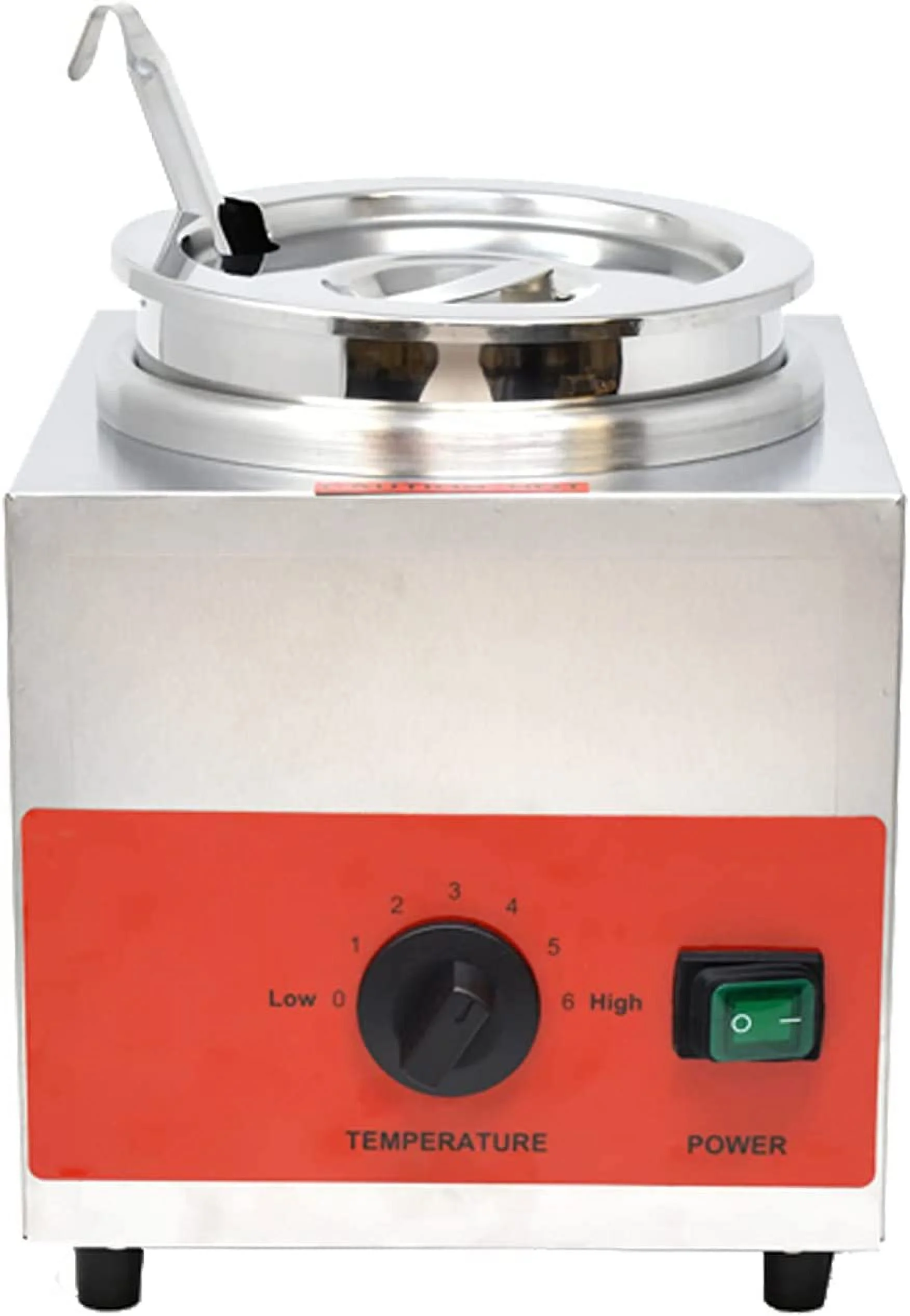 Electric Cheese Dispenser with Insert Pot Hot Fudge Warmer 10 Can Capacity Food Warmer for Nachos,Sauce,Soup,Caramel,Popcorn Butter,Chocolate(ladle)