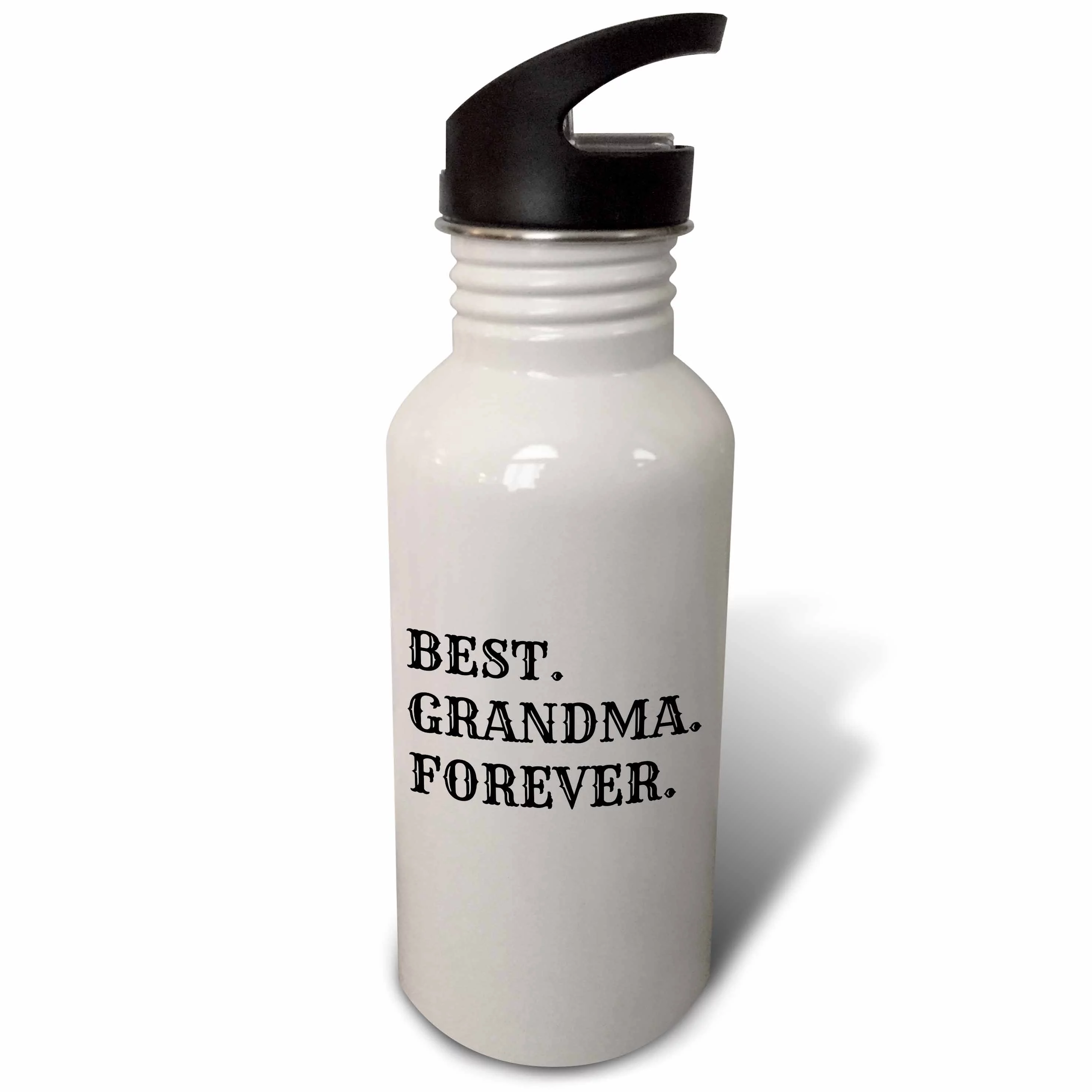 best grandma forever, black lettering on white background 21 oz Sports Water Bottle wb-180075-1