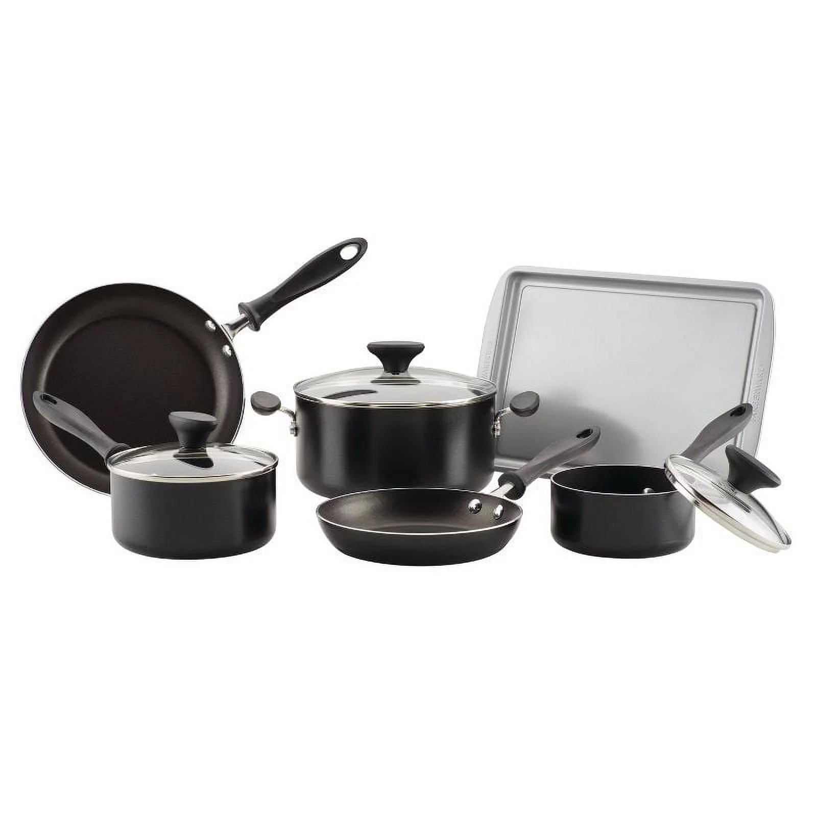 Farberware Reliance 15pc Aluminum Nonstick Cookware Set with Prestige Tools Black
