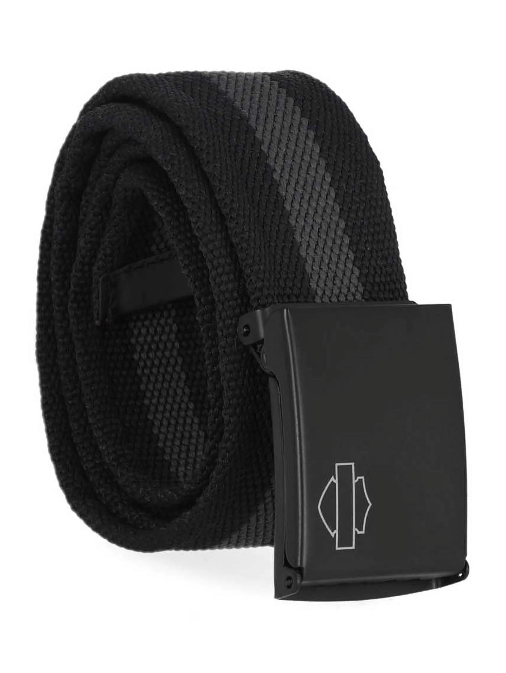 Harley-Davidson Men's Tactical Gun Metal Bar & Shield Nylon Belt Gray (L/XL), Harley Davidson