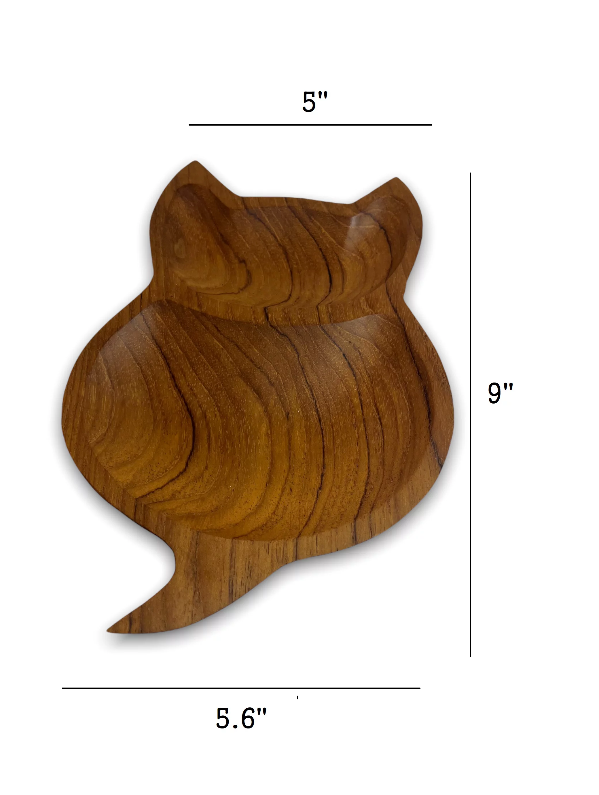 Handcrafted Solid Single Piece Teak Wood Plate/Tray/Dish/Platter (Set of 2), Multi-purpose use for serving and preparing desserts, fruits, appetizers, nuts, Hors d’oeuvres, cheese, etc. (Cat Small)