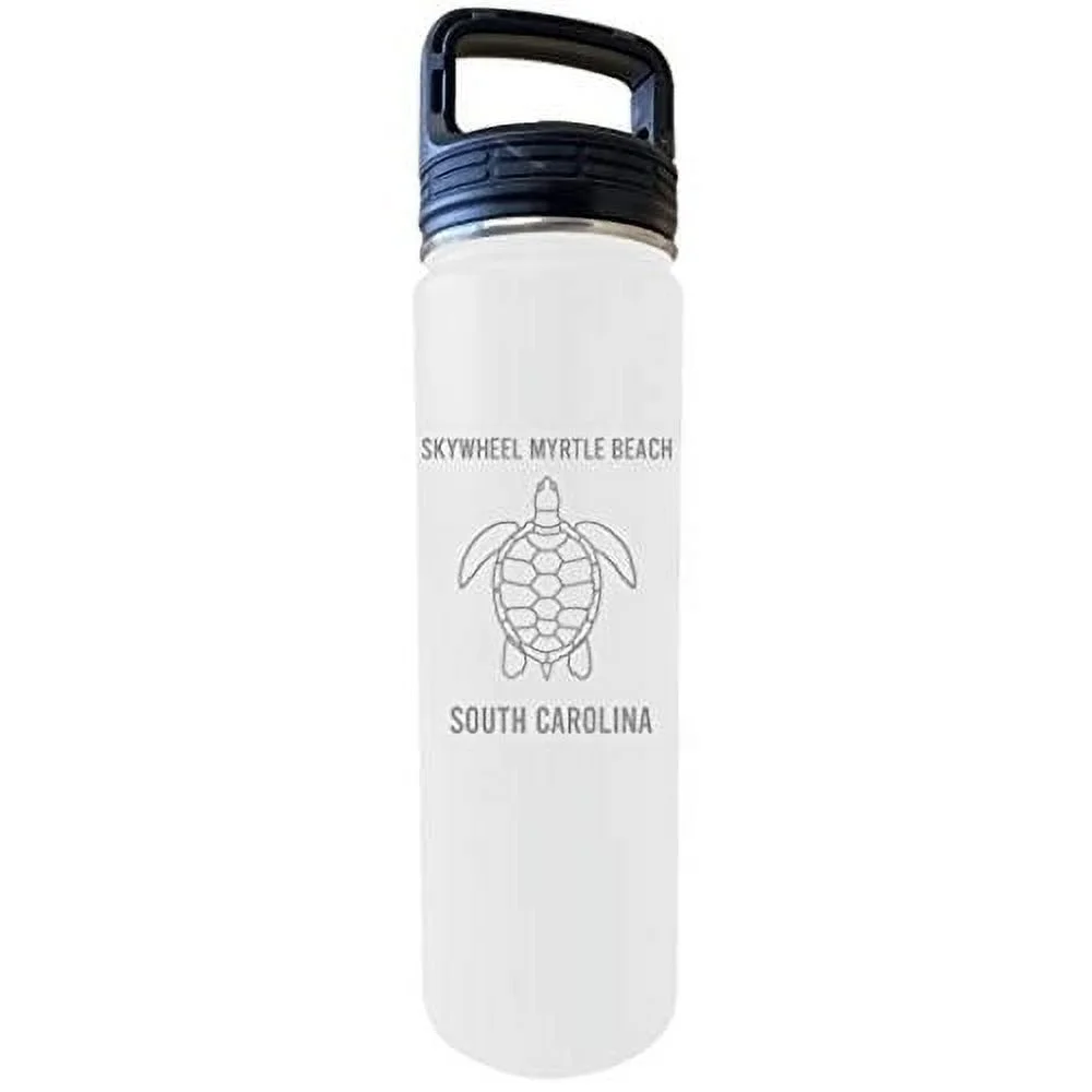 Skywheel Myrtle Beach South Carolina Souvenir 32 Oz Engraved White Insulated Double Wall Stainless Steel Water Bottle