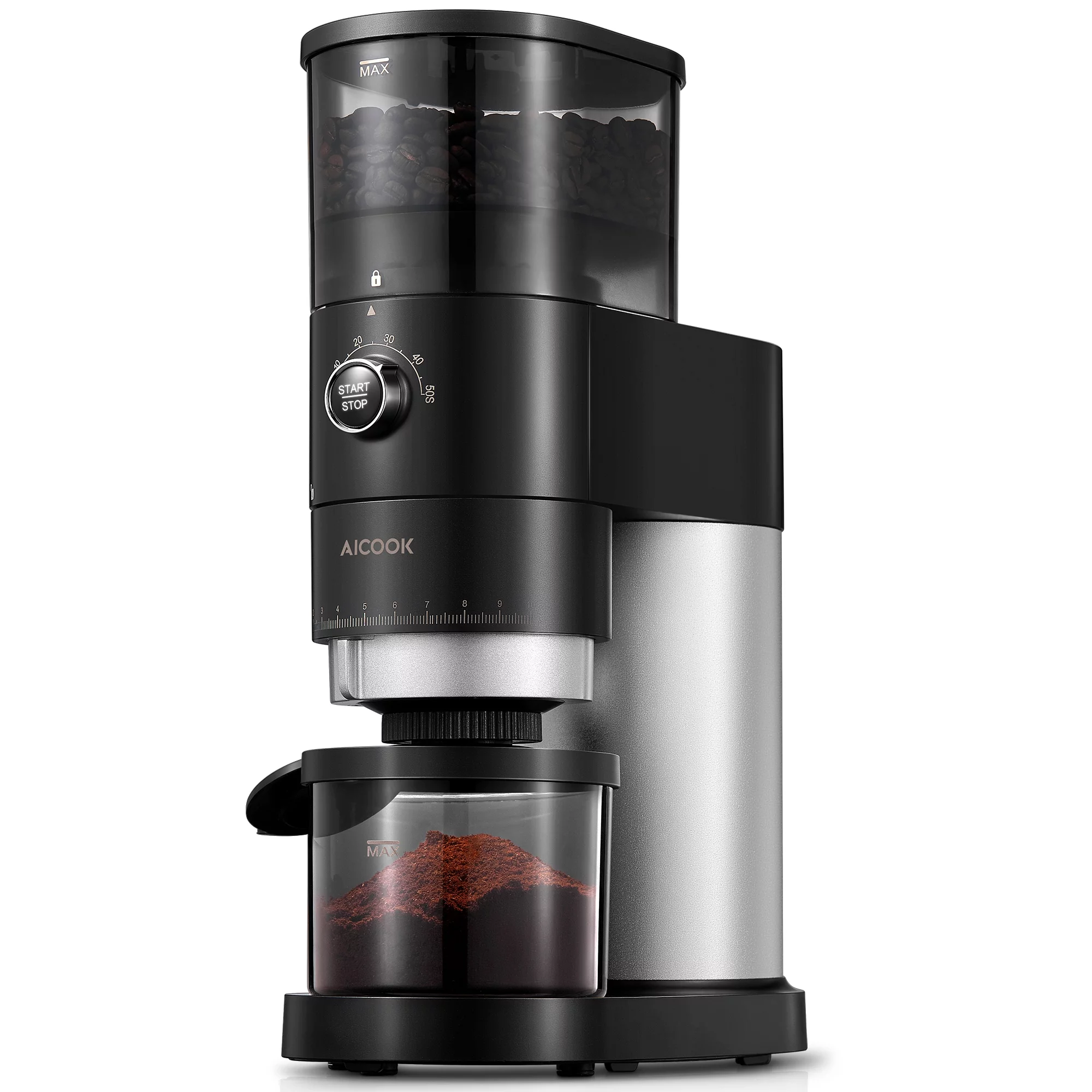 AICOOK Electric Stainless Steel Burr Coffee Grinder