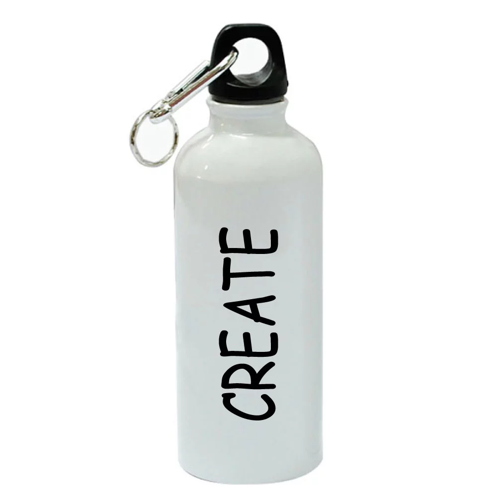Create White Aluminum Sports 20 oz Water Bottle