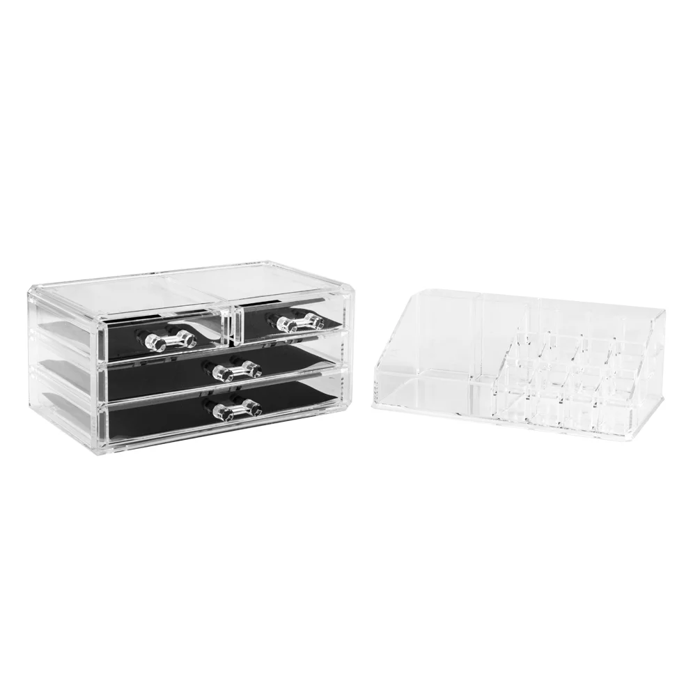 Zimtown Multi-Drawer Acrylic Makeup Cosmetic Storage Holder Jewelry Display Racks 4 7 11 Drawers