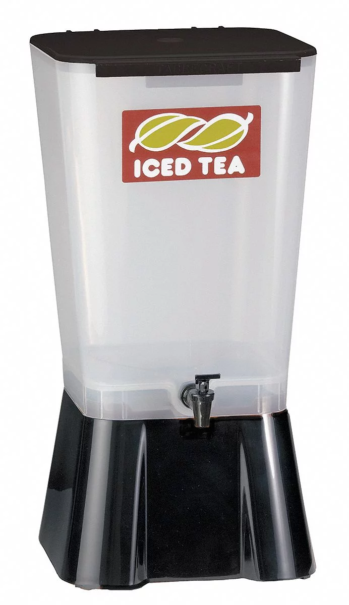 TableCraft 1053 Black & White 5 Gallon Plastic Beverage Dispenser