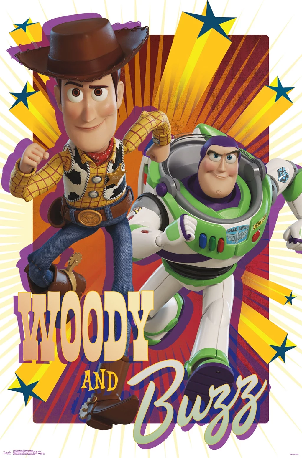 Disney Pixar Toy Story 4 - Woody And Buzz Wall Poster, 22.375