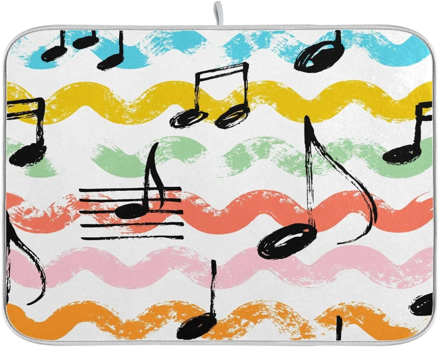 GZHJMY Jumping Note Dish Drying Mat for Kitchen Counter,Super Quick Absorbent Composite Sponge Dish Drying Pad,Heat Resistant Non-Slip Rack Tableware Mat (18x24Inch)for Dishes Coffee Machine Dish Ra