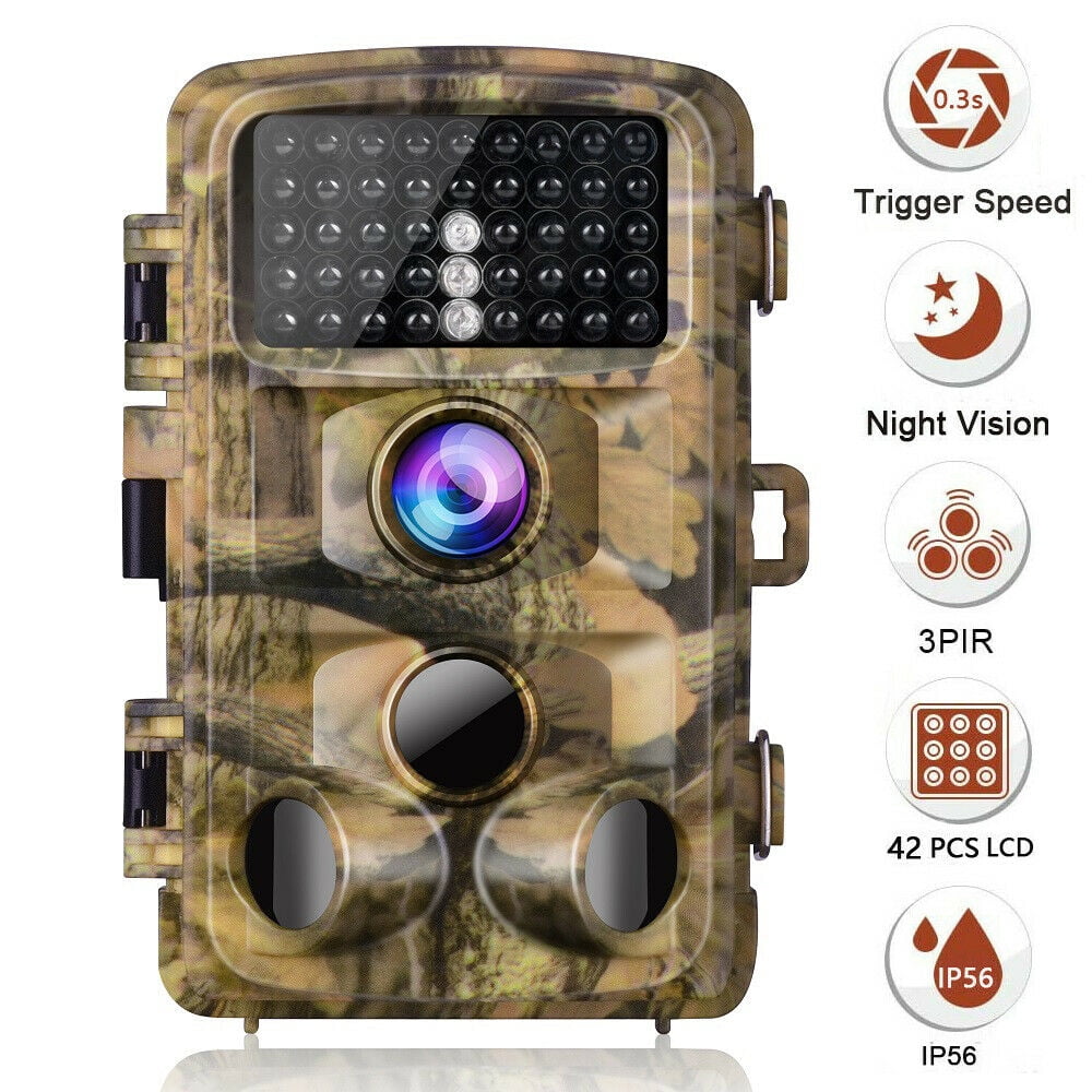 CAMPARK Trail Camera 1080P Game Hunting Camera with Night Vision Waterproof Motion Activated Trail Cam with SD Card