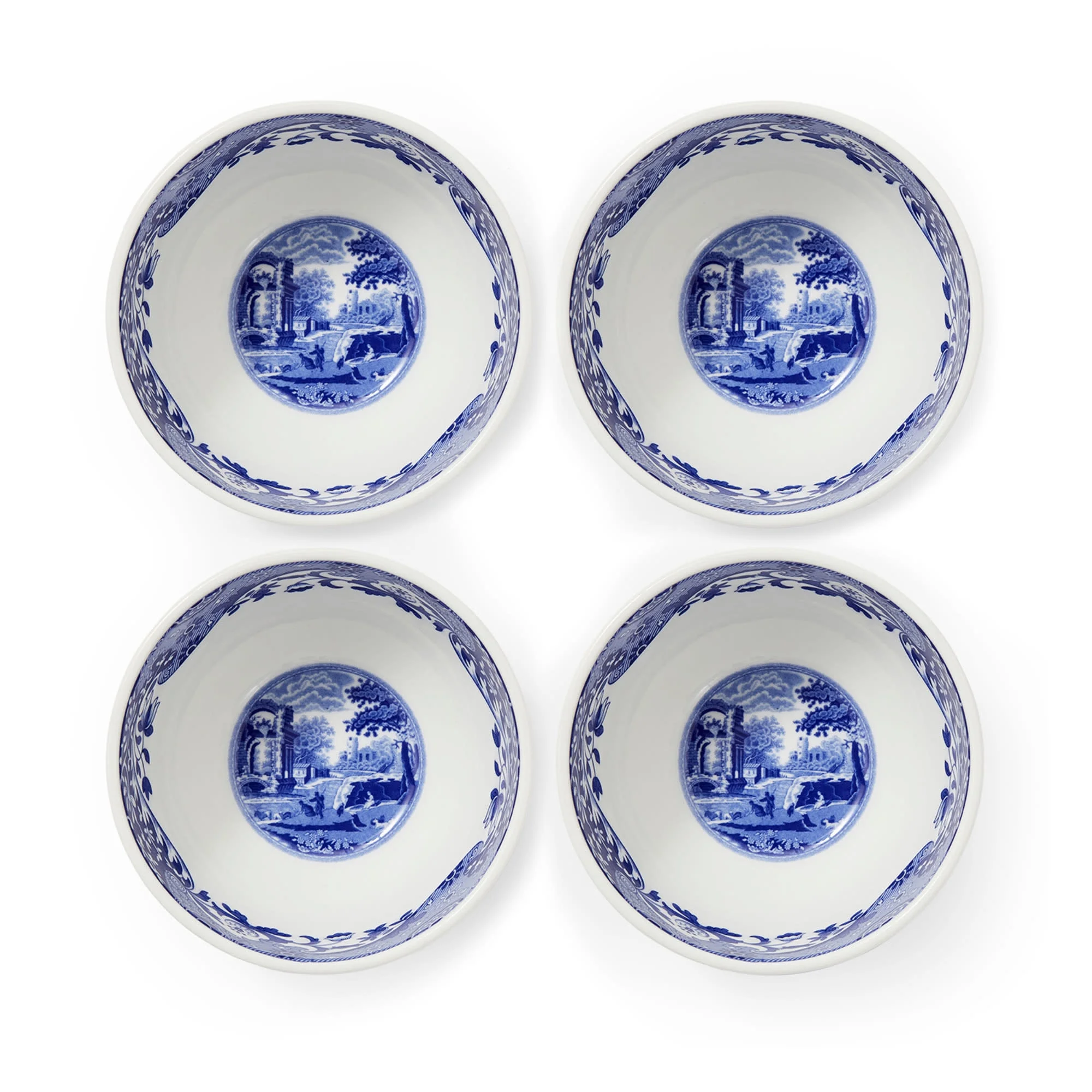 Spode Blue Italian Dip Bowls Set of 4, Blue/White