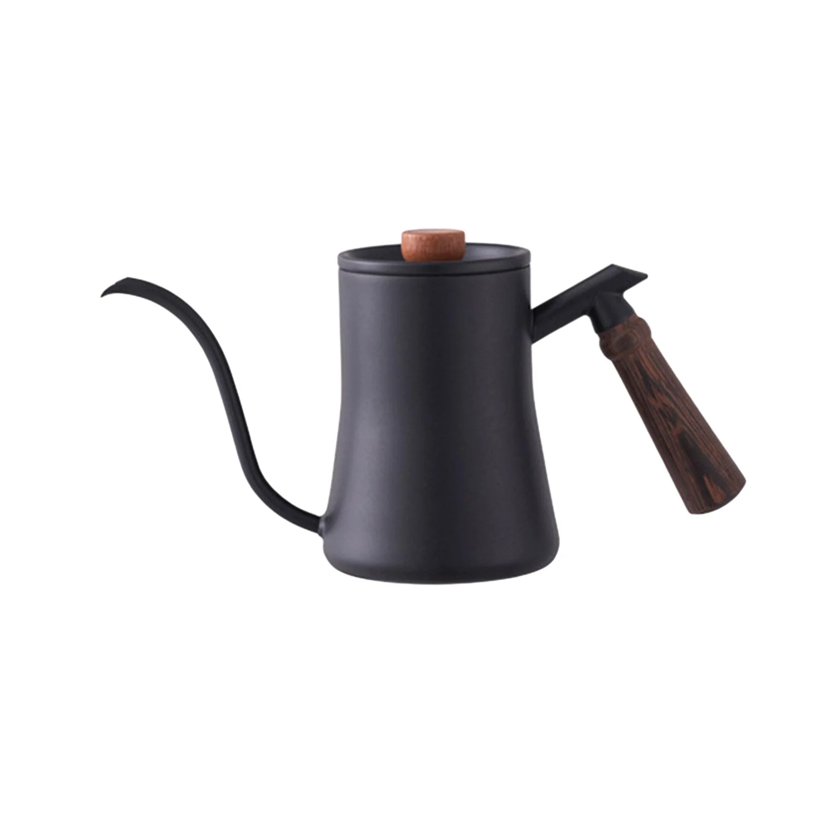 CUTICATE 0. Pour over Coffee Kettle Durable Steel Wooden Handle Gooseneck Spout Coffee Pots for Restaurant Cafe Picnic Barista Gift Black