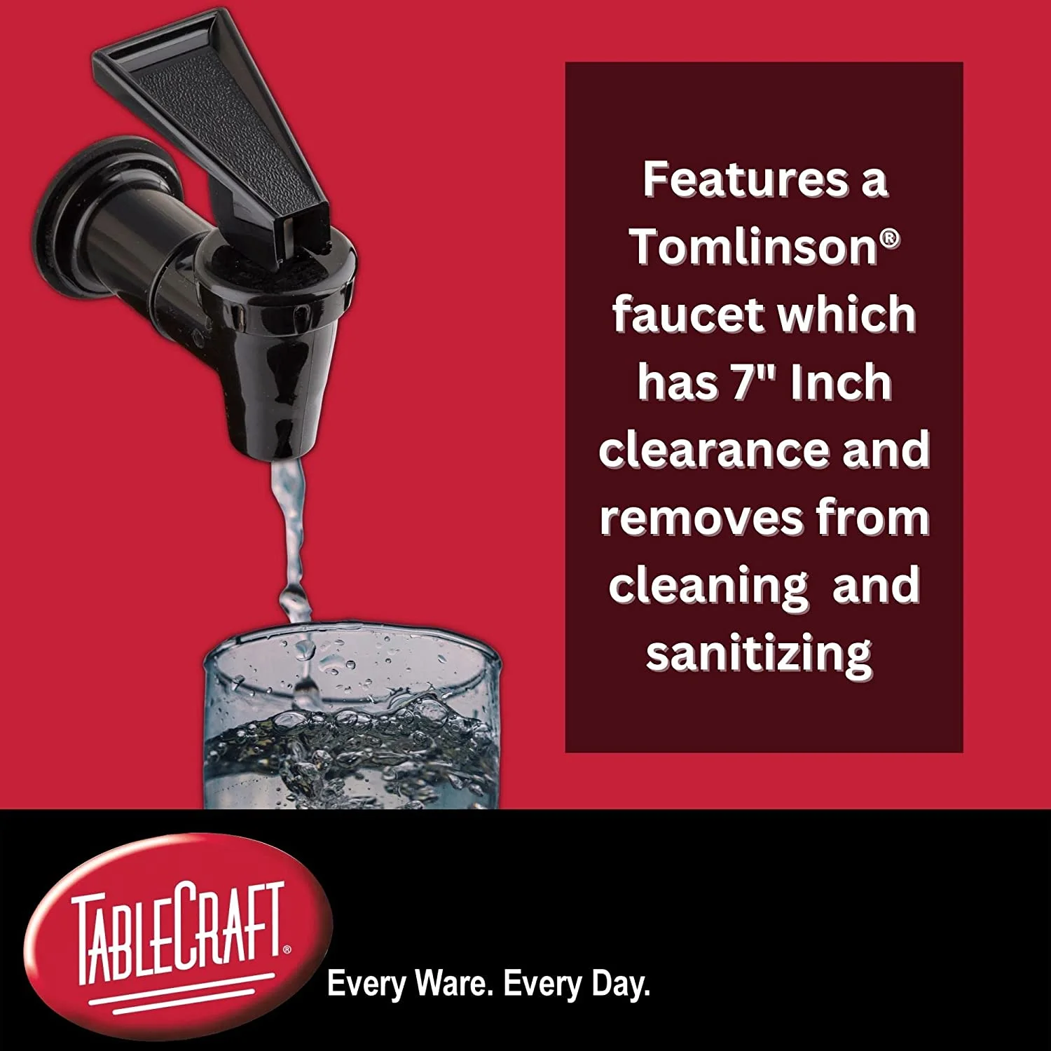 TableCraft 1053 Black & White 5 Gallon Plastic Beverage Dispenser