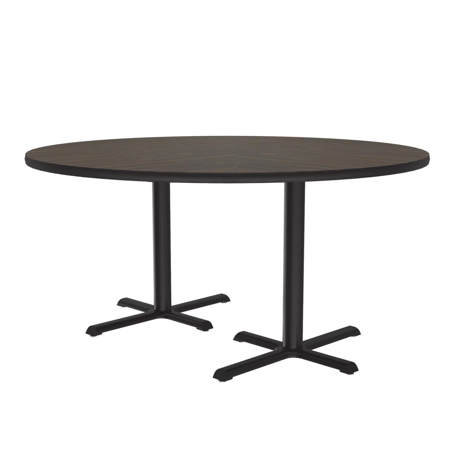 Correll Round Laminate Cafe And Breakroom Table With Walnut Finish BCT60TFR-01