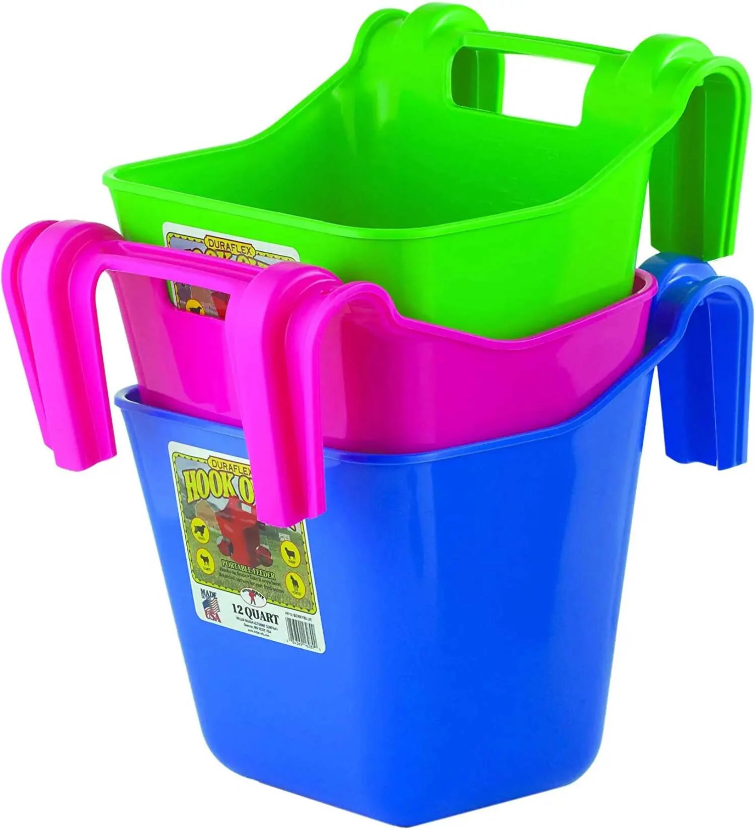 Little Giant 12 Quart Mountable Livestock & Pet Hook Over Feeder, Green