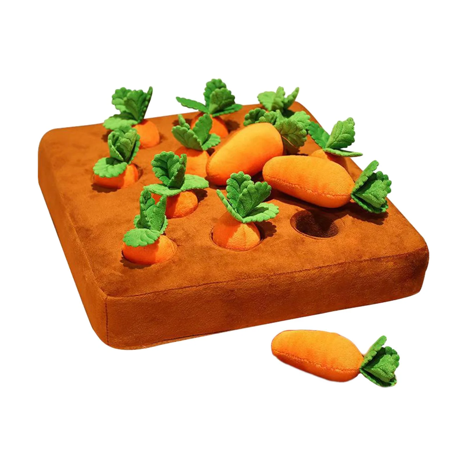 Toysmith Carrot Plush Stuffed Toy Dog Puzzle Toy Gift Soft Plush Radishes Game Child Farm Simulation Games for Puppy, Dogs, Cat, Kitten