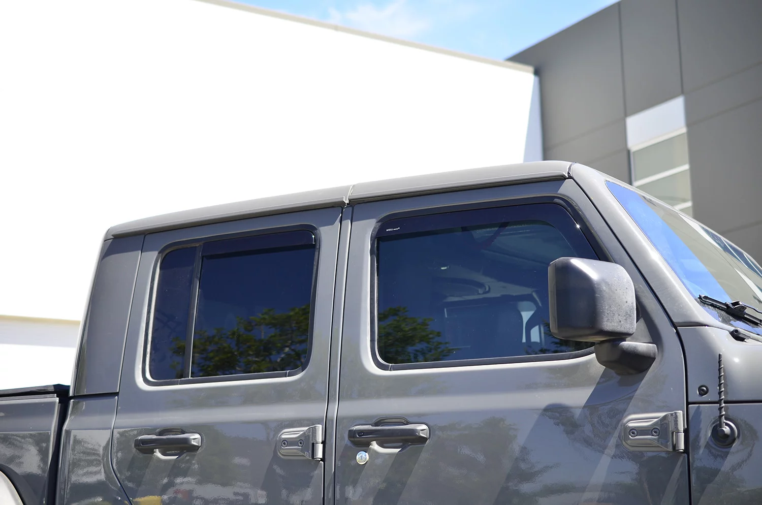 Wellvisors In-Channel Window Visors Wind Deflector 4 Pcs for Jeep Gladiator Wrangler 4 Door 2018 2019 2020 2021 2022 2023 2024 JLU 3-351JE003