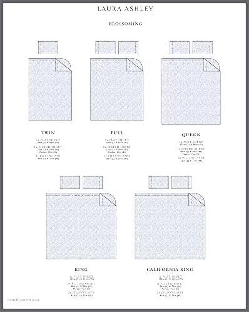 Laura Ashley Home | Sateen Collection | Bed Sheet Set - 100% Cotton, Silky Smooth & Luminous Sheen, Wrinkle-Resistant Bedding, Twin, Blossoming