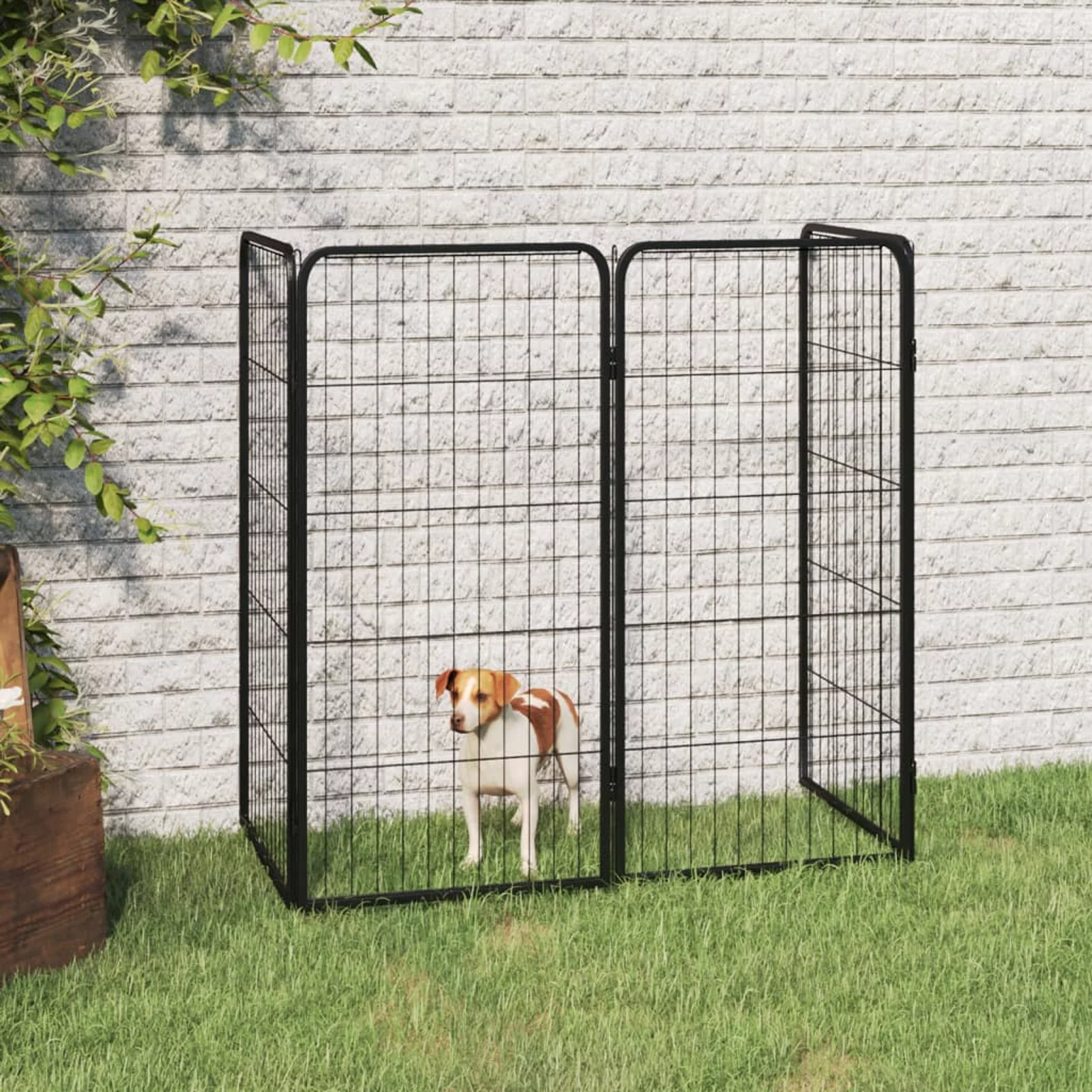 Aibecy Dog Playpen 4 Panels Black 19.7