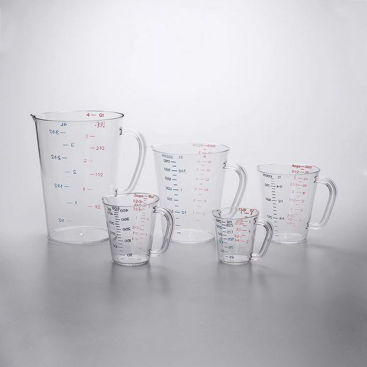 Carlisle 5-Piece Clear Polycarbonate Measuring Cup Set