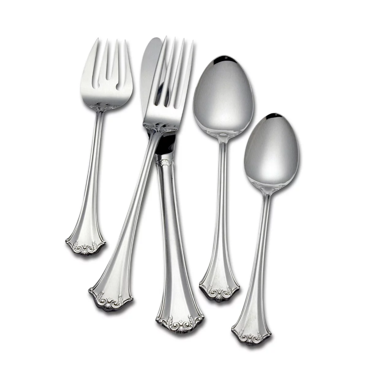 Lenox Reed And Barton Country French 5-Piece Flatware Place Setting, Silver