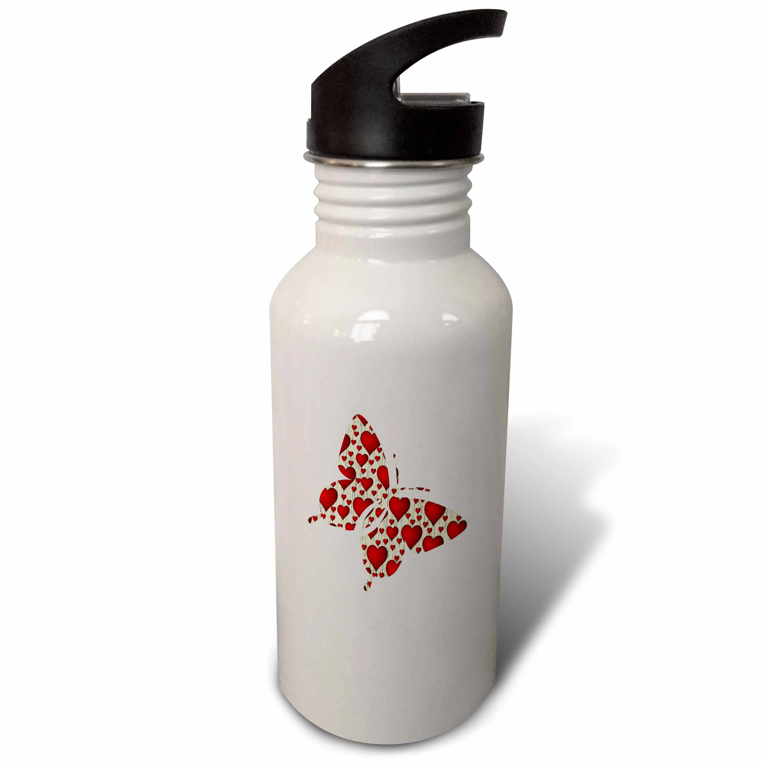 Print of Butterfly Made Of Hearts 21 oz Sports Water Bottle wb-204246-1