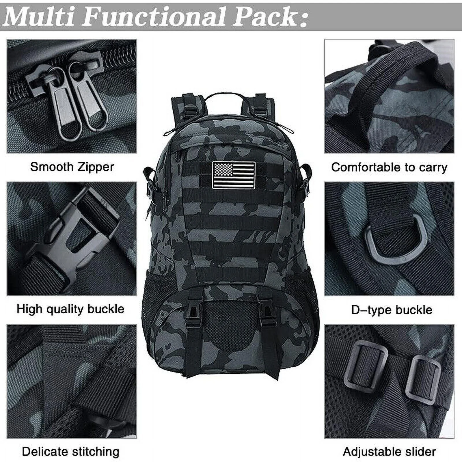 Military Tactical Backpack Army Molle Bag Out Bag Rucksack Travel Camping Hiking