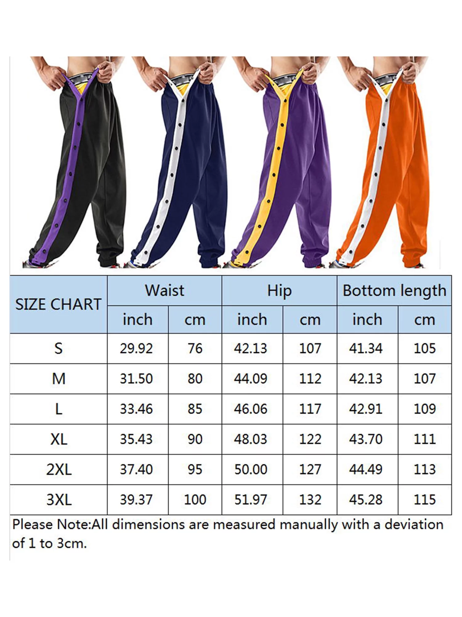 LWXQWDS Men's Sweatpants Tear Away Basketball Pants Athletic Workout Running Casual Loose Jogger with Pockets