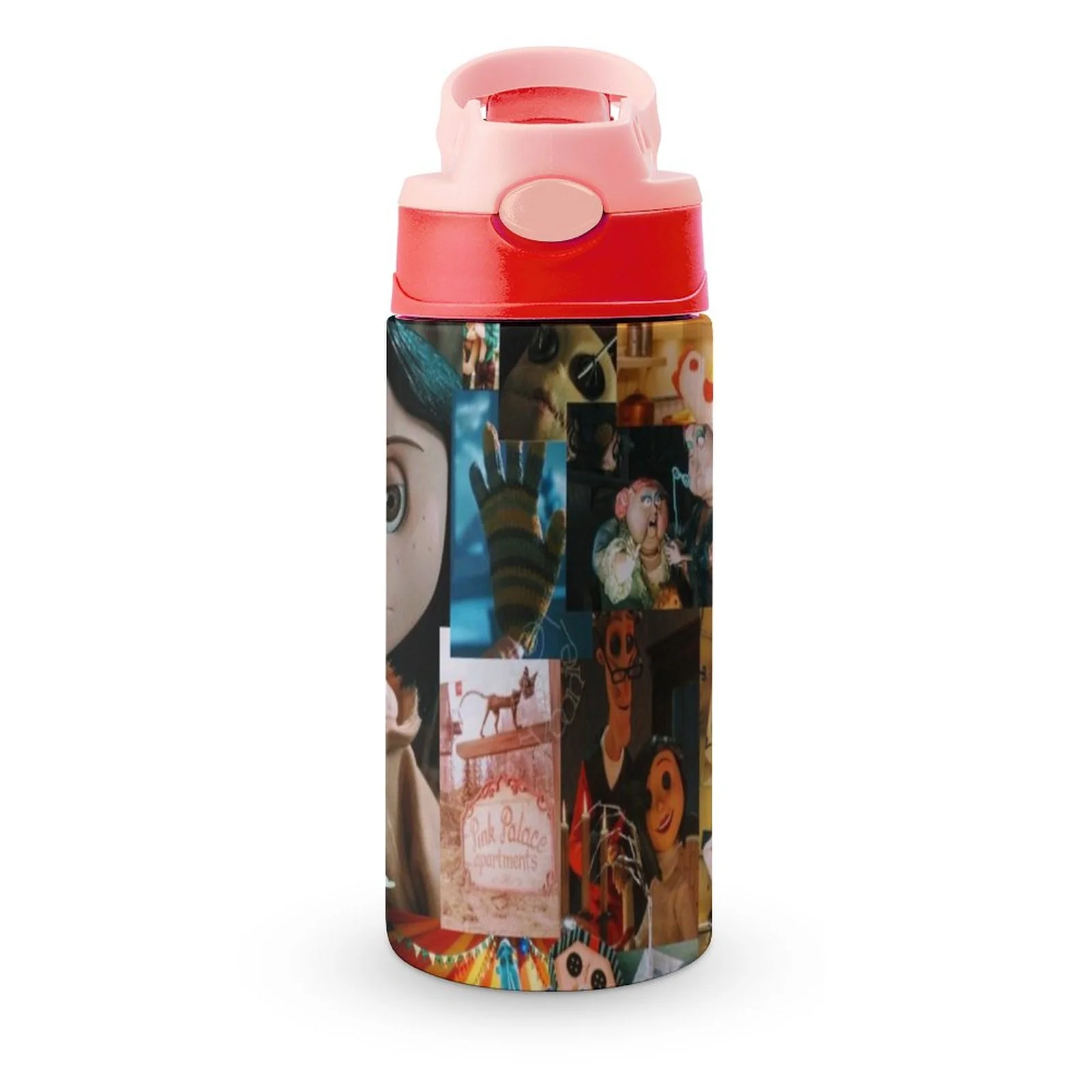 Coraline Two World Kid's Insulated Water Bottle With Straw Vacuum Stainless Steel Cup Leak-Proof Children Toddler Thermoses