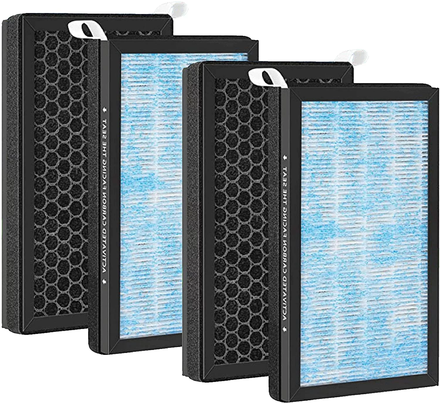 3-in-1 Cabin Intake HEPA Activated Carbon Air Filter Replacement For Tesla Model 3 / Model Y 2016 - 2022 1107681-00-A. Pack of 4