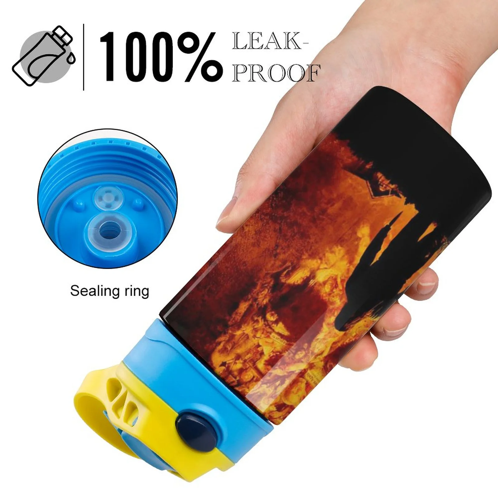 Michael Myers Skull Kid's Insulated Water Bottle With Straw Vacuum Stainless Steel Cup Leak-Proof Children Toddler Thermoses