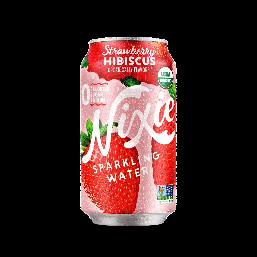 Nixie Sparkling Water Strawberry Hibiscus, 12 fl oz