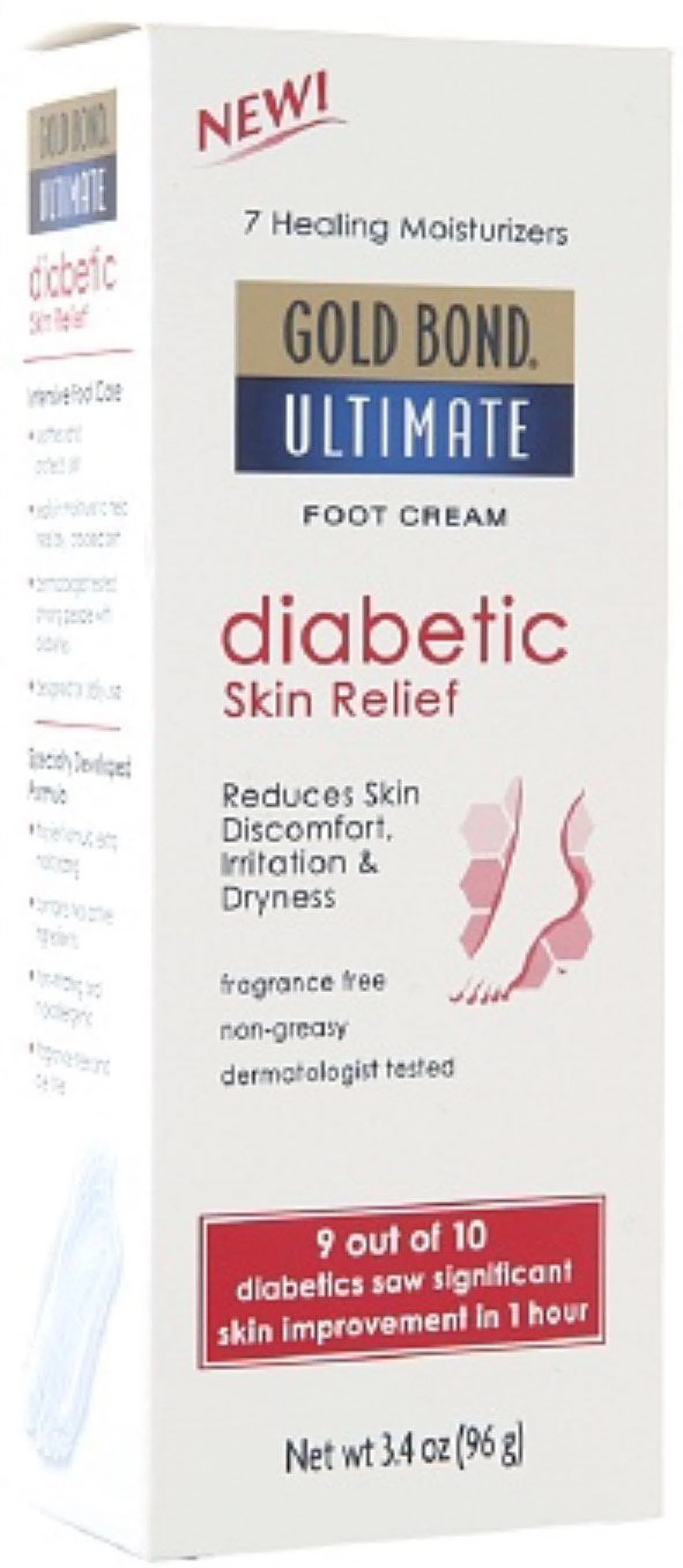 4 Pack - Gold Bond Diabetic Skin Relief Foot Cream 3.4 oz Each