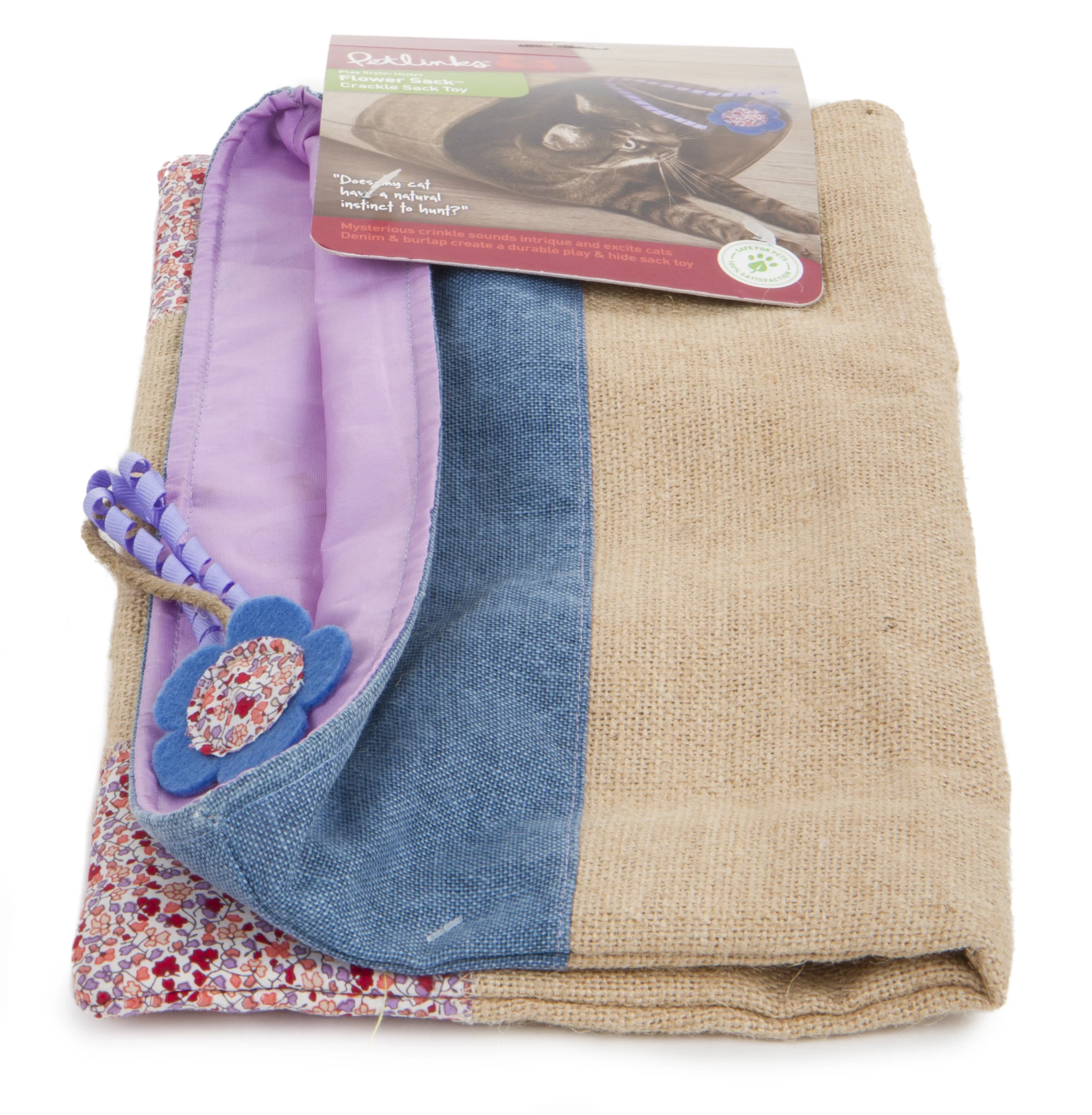 Petlinks Garden Flower Sack Crinkle Hideout Cat Toy