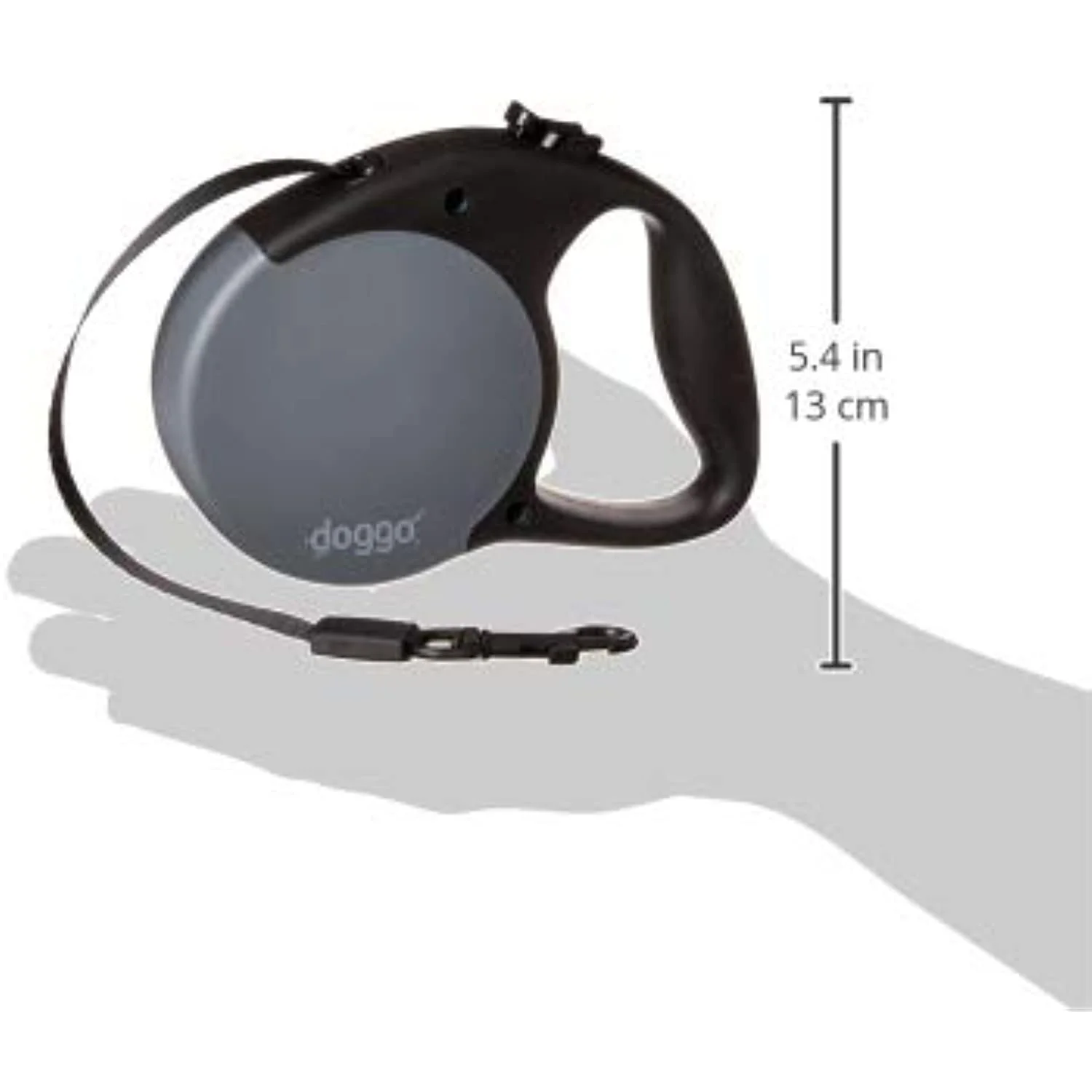Doggo DGO RLSH GG SM Retractable Dog Leash, Gray, Small Dogs, 13-Ft. - Quantity 1