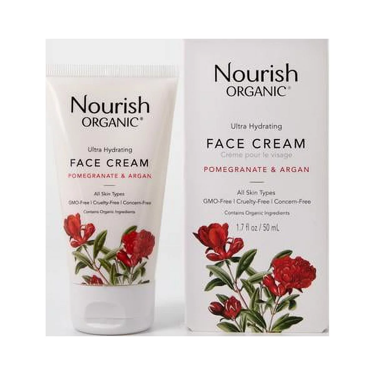 Nourish Organic Ultra-Hydrating Face Cream - Pomegranate & Argan - 1.7 fl oz