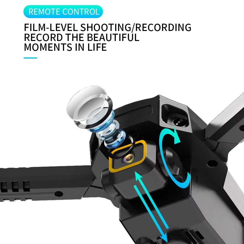 JahyElec 2023 RC Drone With 4K HD Dual Camera WiFi FPV Foldable Quadcopter +3 Battery