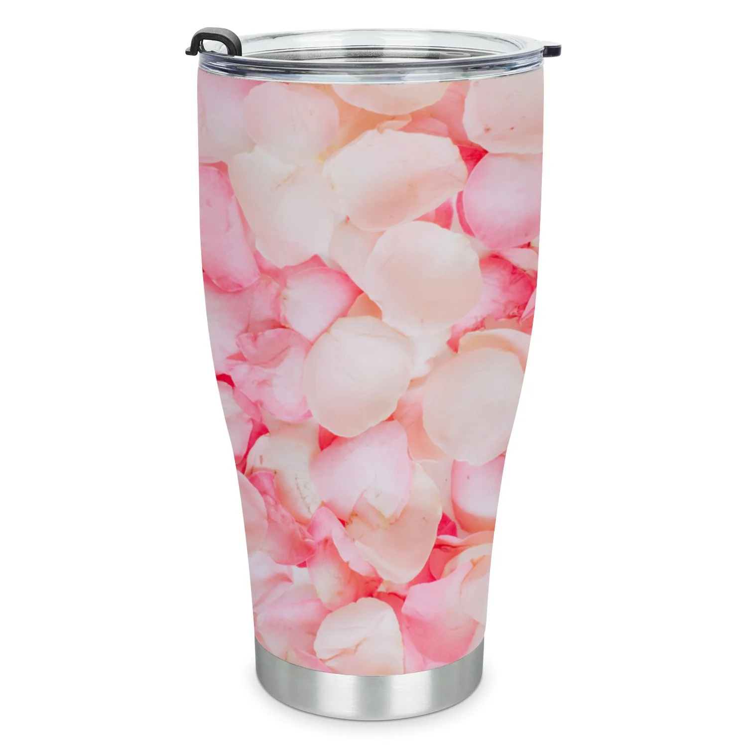 Hidove Stainless Steel Tumbler, Pink Rose Petals 30oz Leak Proof & Stainless Steel Bottle for Hot & Cold Drinks - Coffee Travel Mug, Water Metal Canteen, Thermal Cup