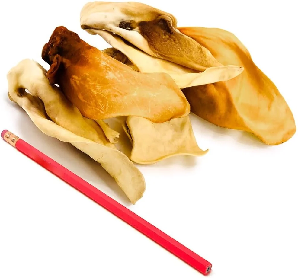Cow Ears, Varied Sizes/Shapes, 120 Count Bulk Pack - All Natural Dog Treats, 100% Angus Beef, Single Ingredient Rawhide Alternative, Fully Digestible, Cleans Teeth & Gums