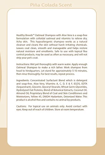 Healthy Breeds Pit Bull Oatmeal Shampoo with Aloe 16oz Mild & Gentle for Sensitive Skin - Hypoallergenic Formula & pH Balanced