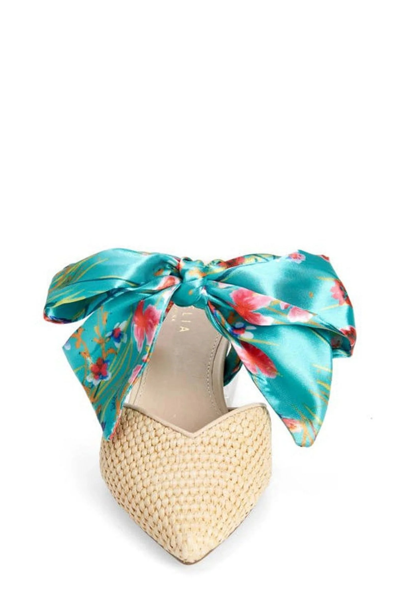 Cecelia New York Copper Woven Raffia Slip On Pointed Toe Block Heel Sandals (Woven Raffia, 6)