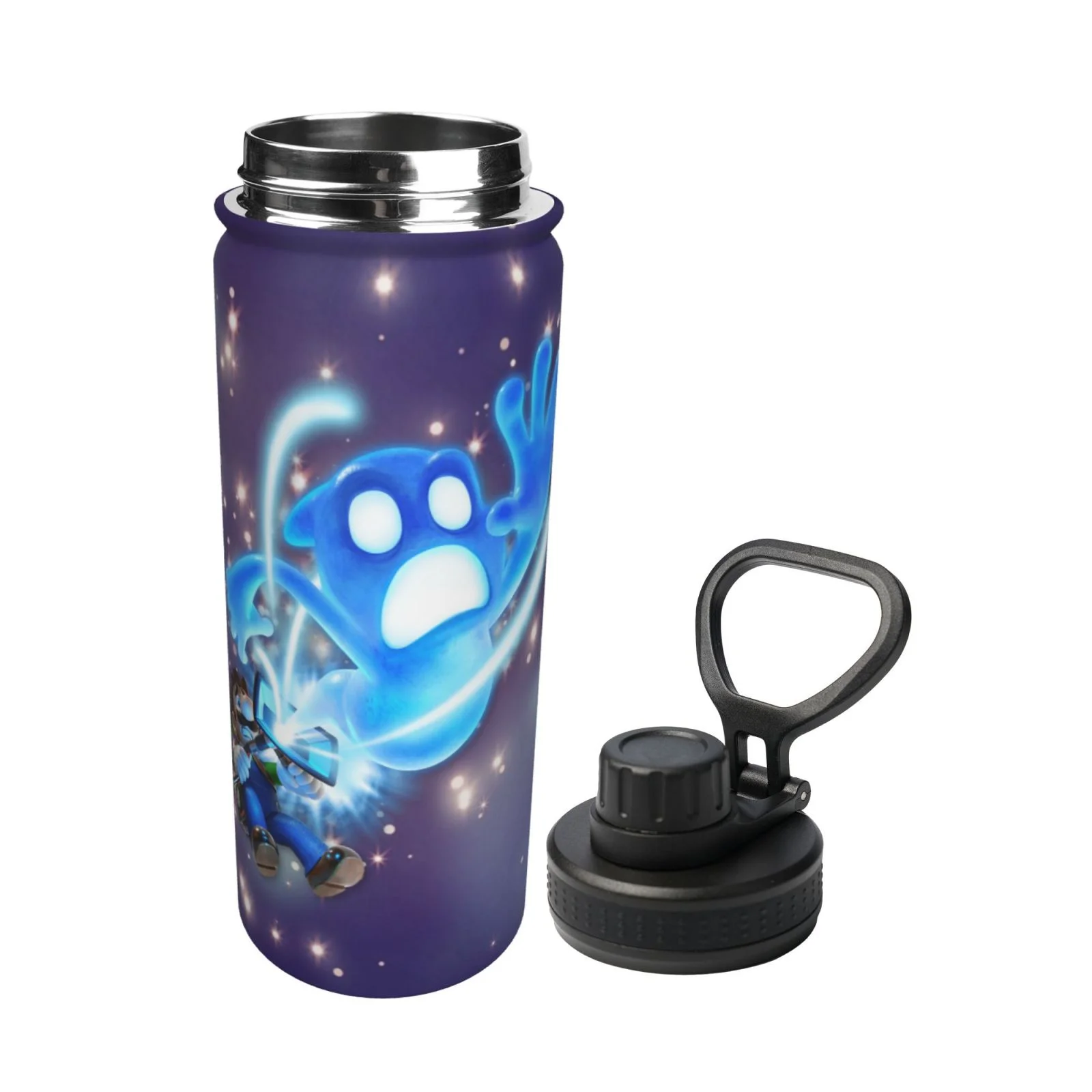 Adventure Game Luigi's Mansion Unisex Sports Insulated Water Bottles Kettle Stainless Steel Portable Cup 18OZ For School Travel Gym Running