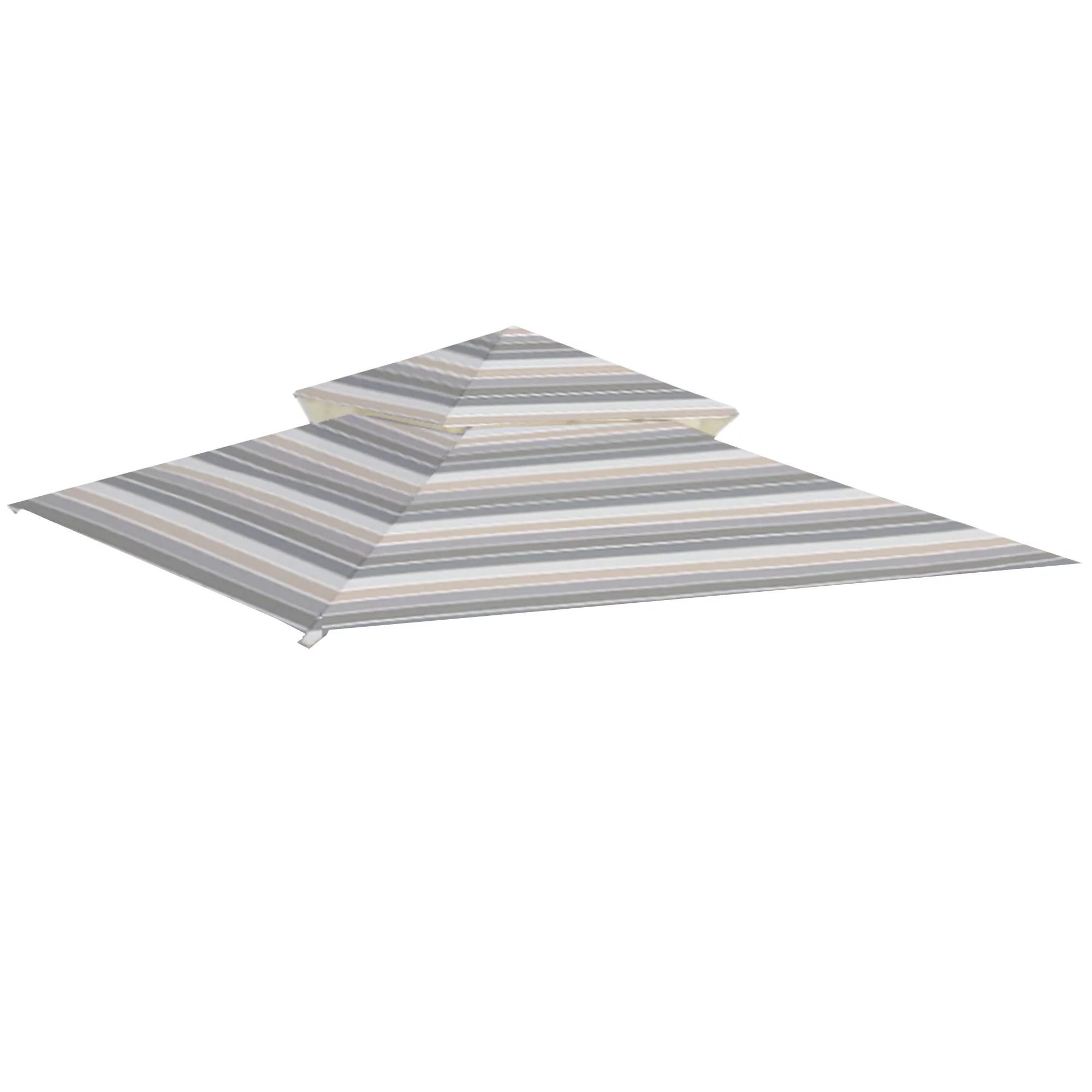 Garden Winds Replacement Canopy Top Cover for the Madaga Gazebo -Standard 350 - Stripe Stone
