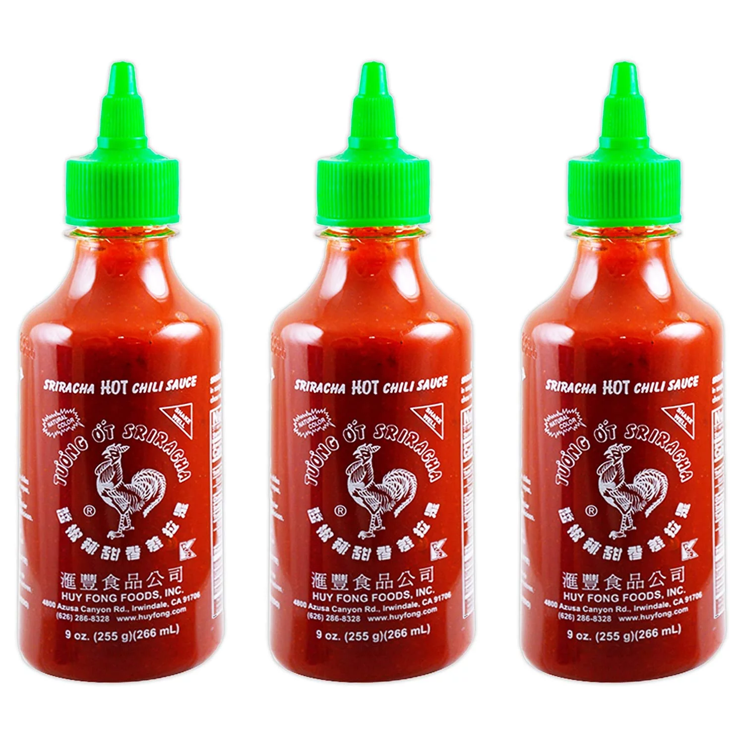 Huy Fong Sriracha Hot Chili Sauce, 9 Ounce Bottle ,spice, chili, sriracha (3 Bottles)