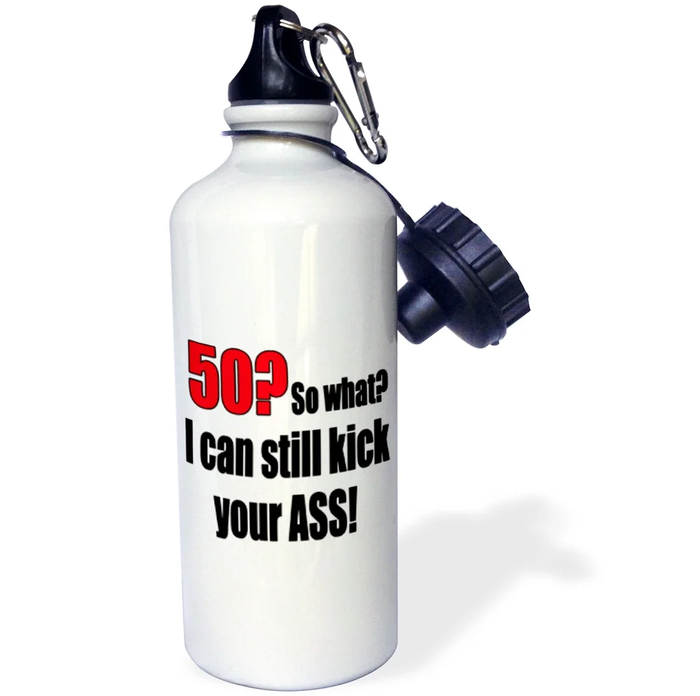 3dRose 50. So what I can still kick your ass. Red., Sports Water Bottle, 21oz