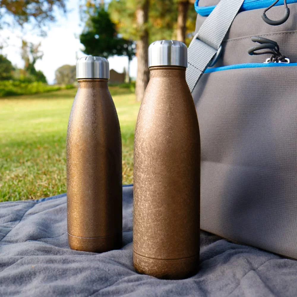 17oz Sports Water Bottles Vacuum Insulated Stainless Steel Water Bottles, Leak-Proof, Double Wall Insulated, Keeps Drinks Hot and Cold, Golden - Sweda - Bulk (4 Pack)