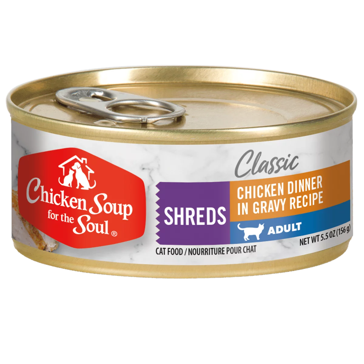 Chicken Soup for the Soul Classic Cat - Chicken Dinner in Gravy Recipe Shreds (24 x 5.5oz Case)