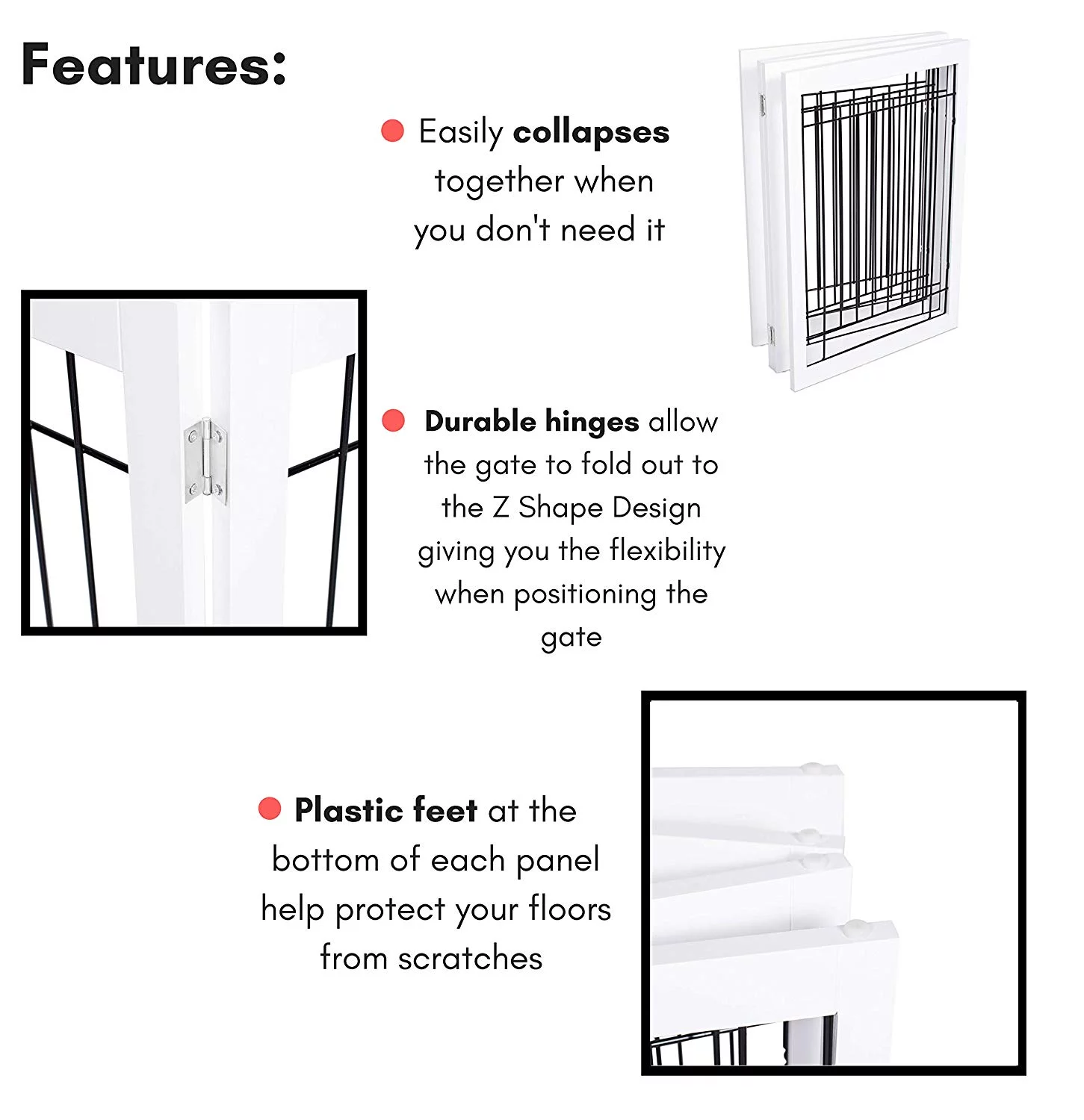 Internet's Best Traditional Wire Dog Gate - 3 Panel - 30