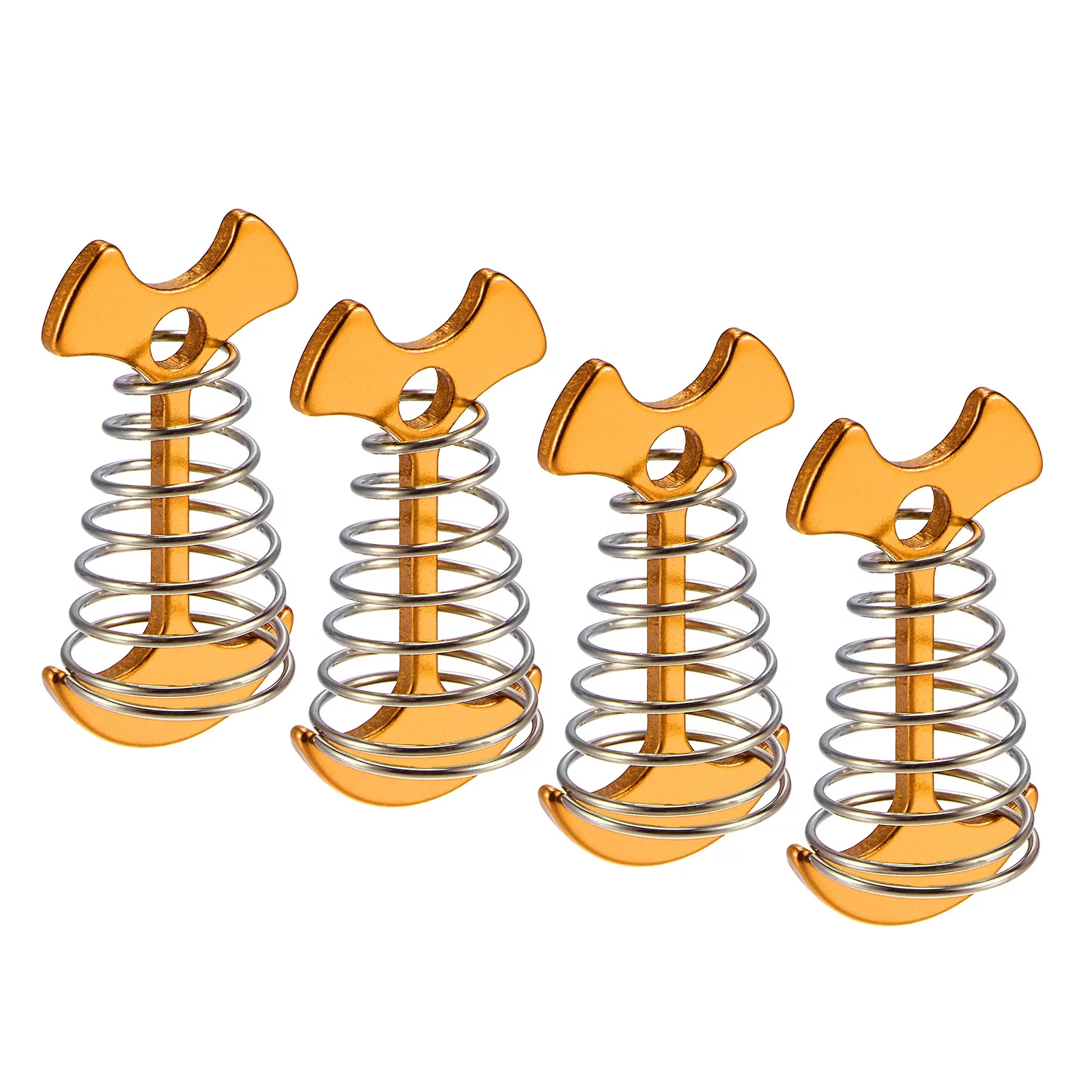 Unique Bargains Aluminium Alloy Tent Stakes with Rope Hook Spring Tensioner Deck Pegs